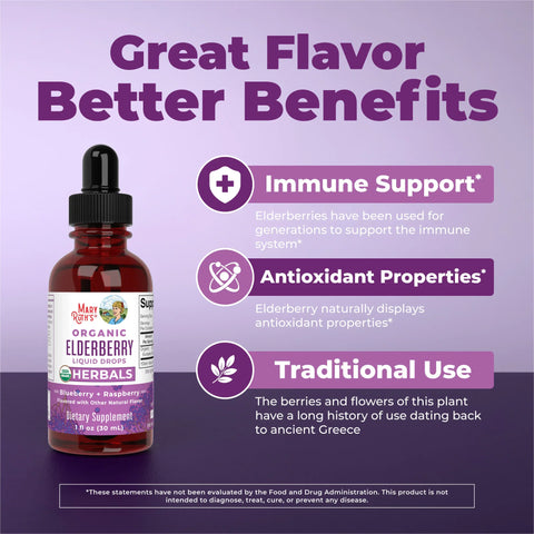 Organic Elderberry Liquid Drops