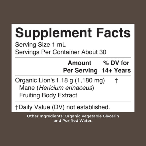 Organic Lion’s Mane Liquid Drops
