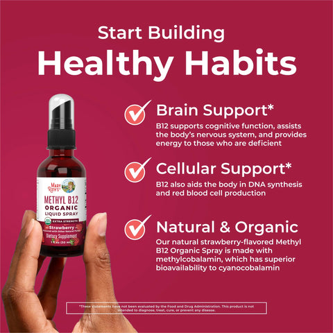 Methyl B12 Organic Spray, Strawberry