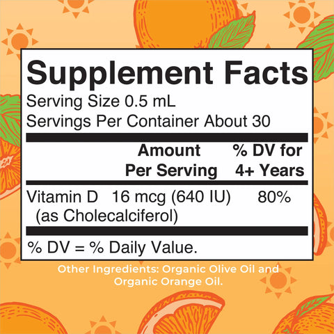 Organic Kids Vitamin D3 Liquid Drops