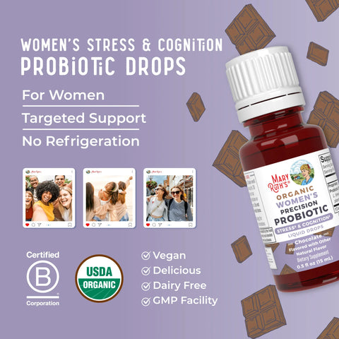Organic Women's Precision Probiotic Stress & Cognition Liquid Drops