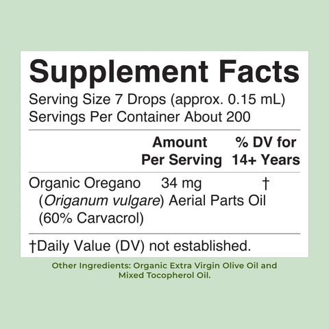 Organic Oil of Oregano Liquid Drops