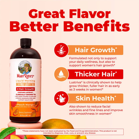 Liquid Morning Multivitamin + Hair Growth (3-Pack)